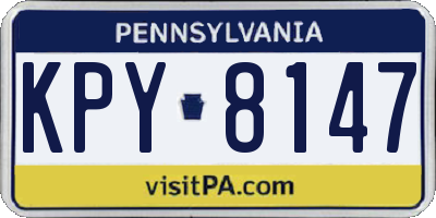 PA license plate KPY8147