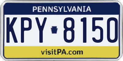 PA license plate KPY8150