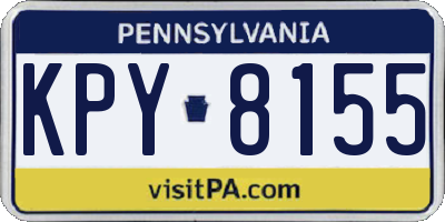 PA license plate KPY8155