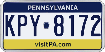 PA license plate KPY8172