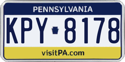 PA license plate KPY8178