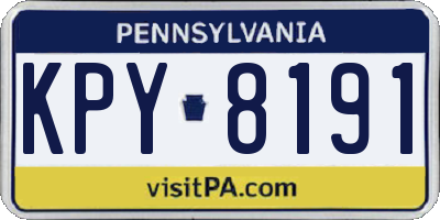 PA license plate KPY8191