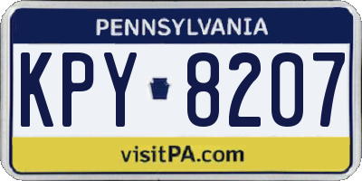 PA license plate KPY8207