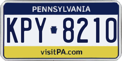 PA license plate KPY8210