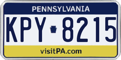 PA license plate KPY8215