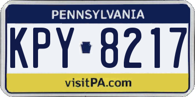 PA license plate KPY8217