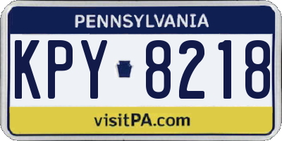 PA license plate KPY8218