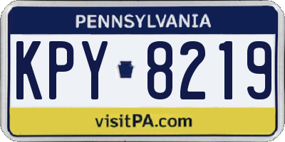 PA license plate KPY8219