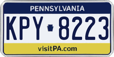 PA license plate KPY8223