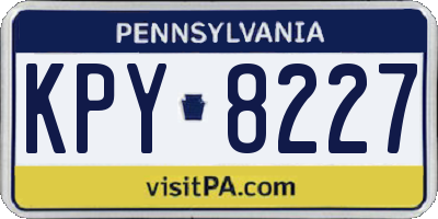 PA license plate KPY8227
