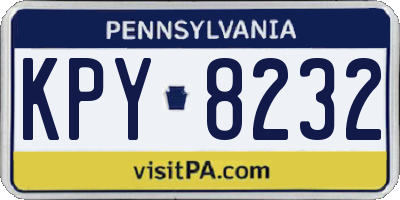 PA license plate KPY8232