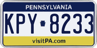 PA license plate KPY8233