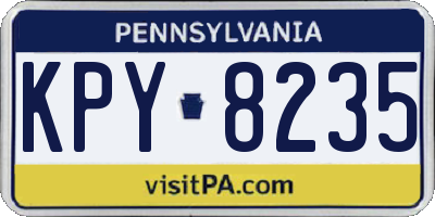 PA license plate KPY8235