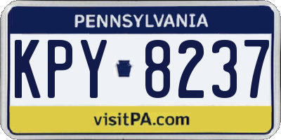 PA license plate KPY8237