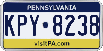 PA license plate KPY8238