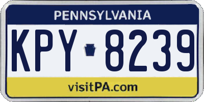PA license plate KPY8239