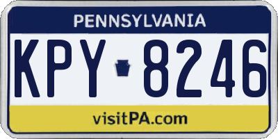 PA license plate KPY8246
