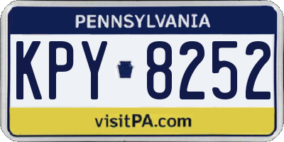 PA license plate KPY8252