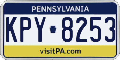 PA license plate KPY8253