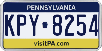 PA license plate KPY8254