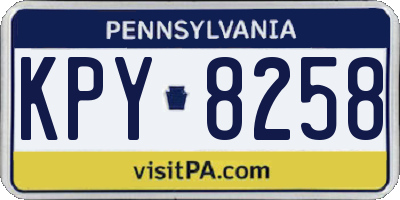 PA license plate KPY8258