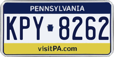 PA license plate KPY8262