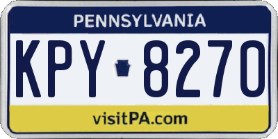 PA license plate KPY8270