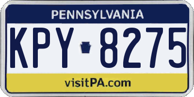 PA license plate KPY8275