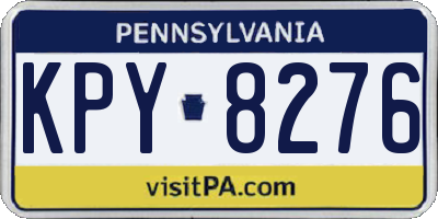 PA license plate KPY8276