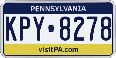 PA license plate KPY8278