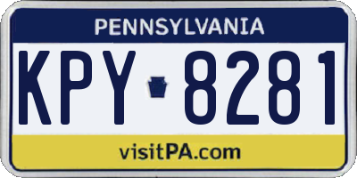 PA license plate KPY8281