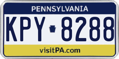 PA license plate KPY8288