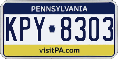 PA license plate KPY8303