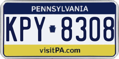 PA license plate KPY8308