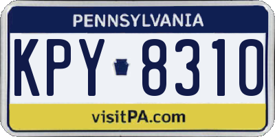 PA license plate KPY8310