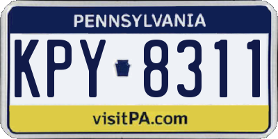 PA license plate KPY8311