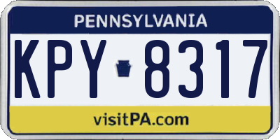 PA license plate KPY8317