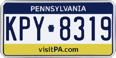 PA license plate KPY8319