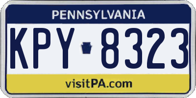 PA license plate KPY8323