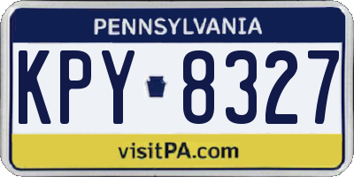 PA license plate KPY8327