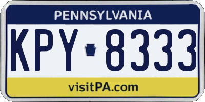 PA license plate KPY8333