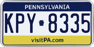 PA license plate KPY8335