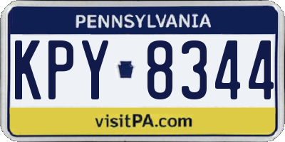 PA license plate KPY8344