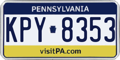 PA license plate KPY8353