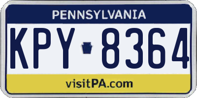 PA license plate KPY8364