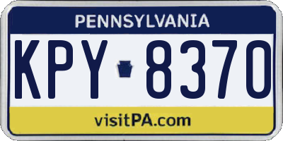 PA license plate KPY8370
