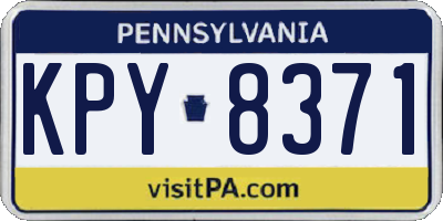 PA license plate KPY8371