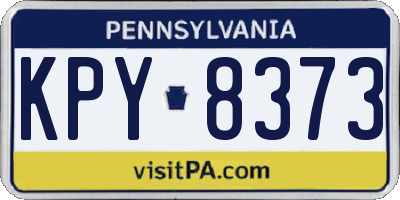 PA license plate KPY8373