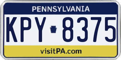 PA license plate KPY8375