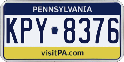 PA license plate KPY8376